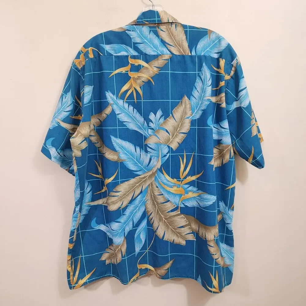 Vintage Waikiki Holiday Hawaiian print short sleeve button up shirt mens size XL